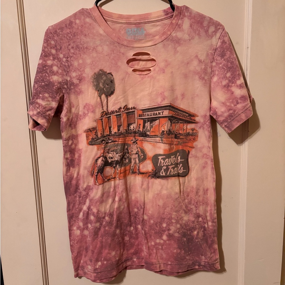 Gina Pink Tie-Dye Cutout T-Shirt
